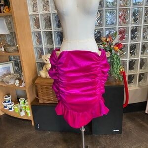 Sexy gathered velvet skirt